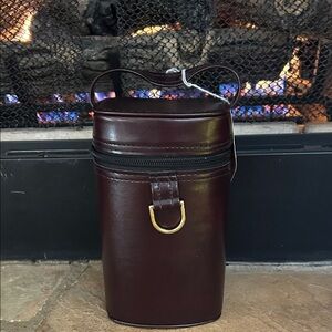 New Elegant Brown Leather double glass flask bag.